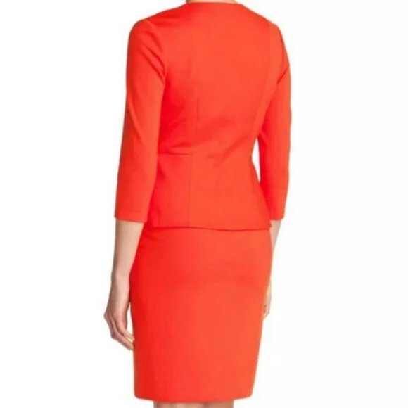 Ted Baker orange Jamtye Structured peplum Zip Dress 0 nwot - Picture 3 of 14